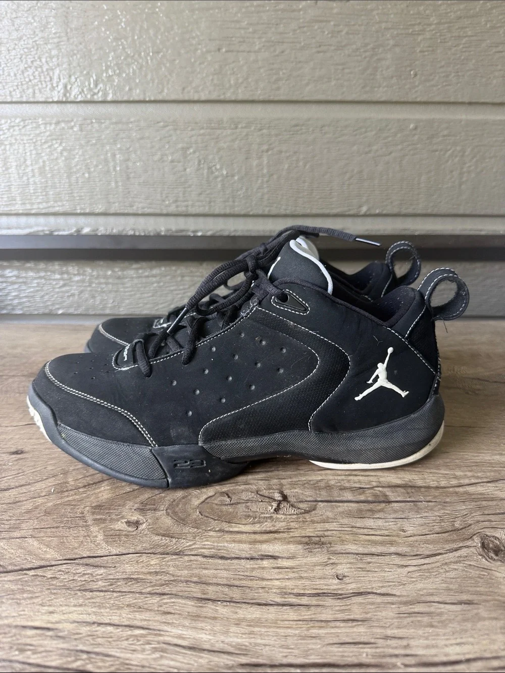 Jordan Men’s Black Low-Top Sneakers with Cream Soles size 10.5